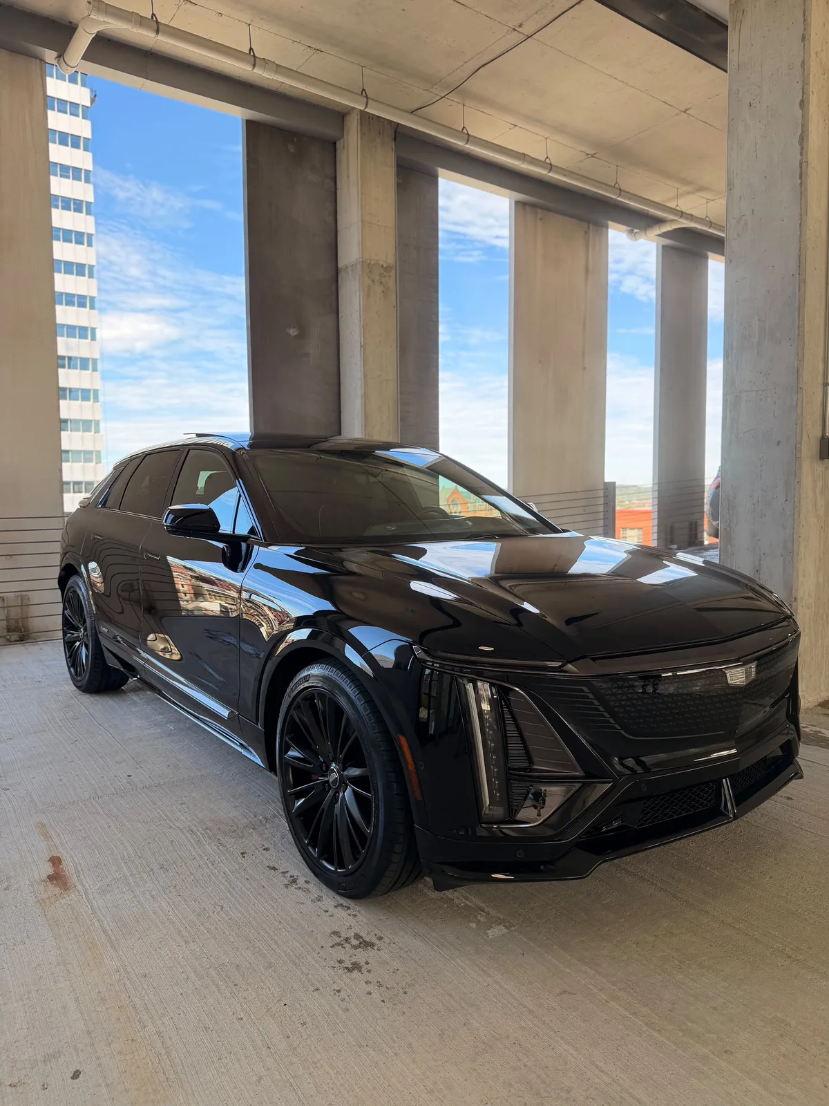 Black Cadillac Lyriq exterior detail